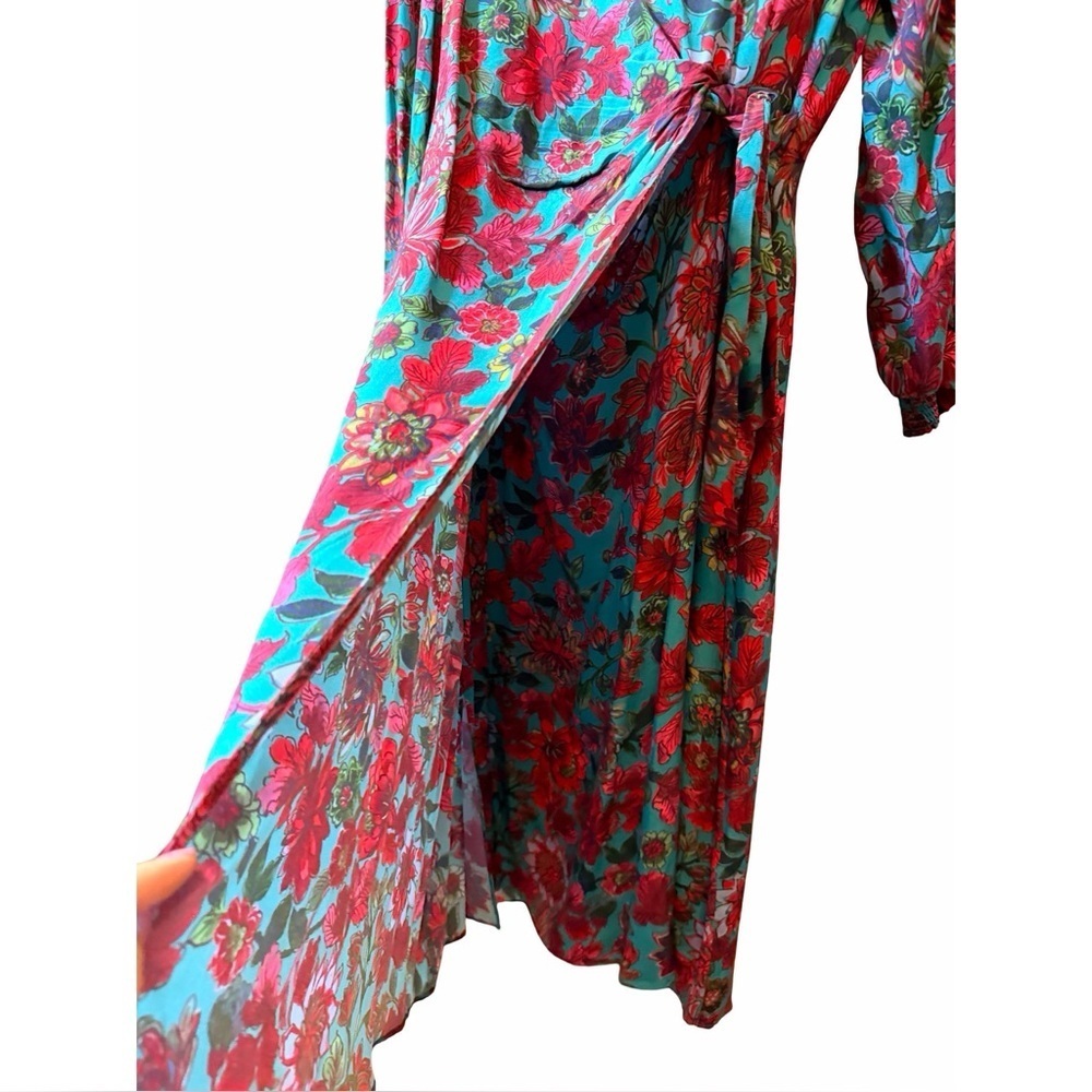 Talbots Petite Romantic Floral Side-Tie Midi Dress | 12P 🌸 - Picture 8 of 16